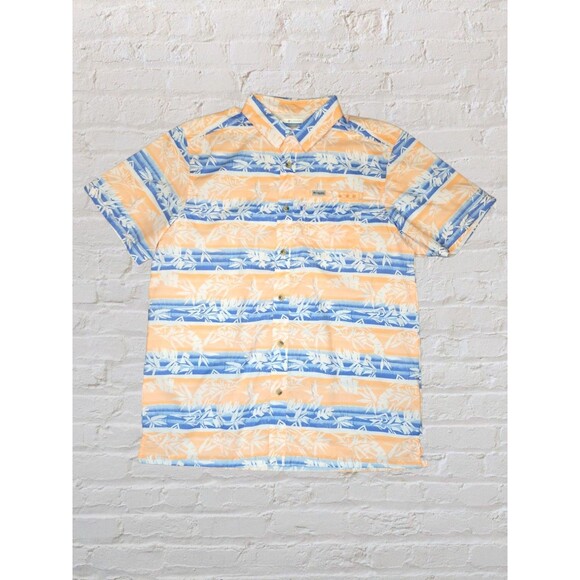 Columbia PFG Hawaiian Fishing Shirt Mens MED Orange Vented Quick Dry Omni-Shade - Picture 2 of 7